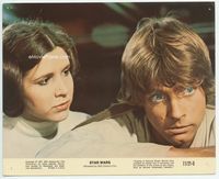d320 STAR WARS color 8x10 movie still '77 Carrie Fisher & Mark Hamill close up!