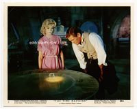 d346 TIME MACHINE Eng/US color 8x10 still #3 '60 Rod Taylor & Yvette Mimieux listen to the rings!
