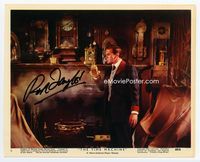 d352 TIME MACHINE signed Eng/US color 8x10 still #6 '60 by Rod Taylor, in scene of him with clocks!