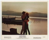 d358 TWO FOR THE ROAD color 8x10 movie still '67 Audrey Hepburn & Albert Finney kissing at sunset!