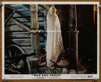 d363 WAR & PEACE color 8x10 movie still '56 Audrey Hepburn wrapped in shawl!