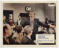 d124 FLAME IN THE STREETS English Front of House movie lobby card '61 John Mills exasperated!