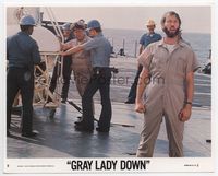 d155 GRAY LADY DOWN 8x10 mini movie lobby card #2 '78 David Carradine & Ned Beatty on deck of ship!