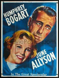 1a222 BATTLE CIRCUS incomplete 3sheet '53 best close up artwork of Humphrey Bogart & June Allyson!
