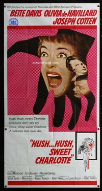 1a289 HUSH...HUSH, SWEET CHARLOTTE three-sheet '65 Bette Davis, Olivia de Havilland, Robert Aldrich