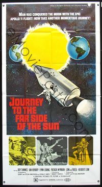 1a295 JOURNEY TO THE FAR SIDE OF THE SUN 3sheet '69 when Earth meets its duplicate in outer space!