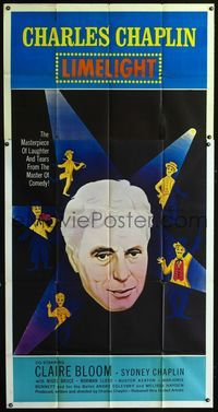 1a300 LIMELIGHT three-sheet movie poster R60 six great artwork images of Charlie Chaplin!