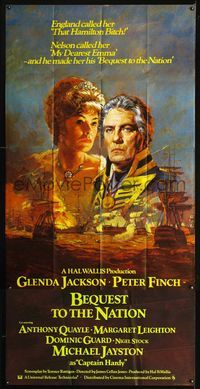 1a319 NELSON AFFAIR English 3sheet '73 art of Glenda Jackson & Peter Finch, Bequest to the Nation!