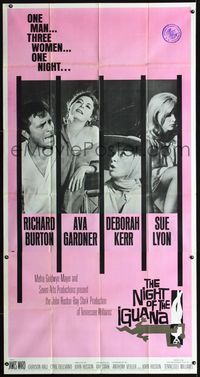 1a321 NIGHT OF THE IGUANA three-sheet poster '64 Richard Burton, Ava Gardner, Sue Lyon, Deborah Kerr