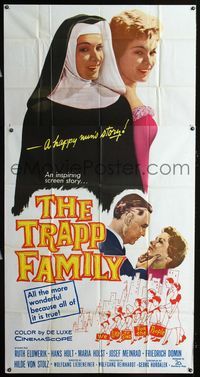 1a380 TRAPP FAMILY three-sheet movie poster '60 the real life inspiring Sound of Music story!