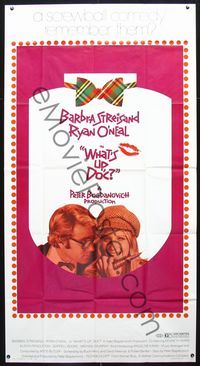 1a388 WHAT'S UP DOC three-sheet movie poster '72 Barbra Streisand, Ryan O'Neal, Peter Bogdanovich
