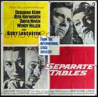 1a052 SEPARATE TABLES six-sheet poster '58 Rita Hayworth, Burt Lancaster, David Niven, Deborah Kerr