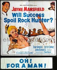 1a063 WILL SUCCESS SPOIL ROCK HUNTER six-sheet movie poster '57 artwork of sexy Jayne Mansfield!