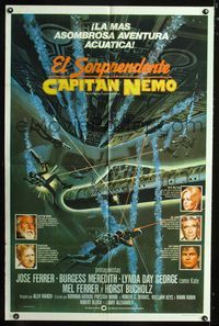 1a405 AMAZING CAPTAIN NEMO Argentinean movie poster '78 cool sci-fi scuba divers artwork!