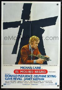 1a413 BLACK WINDMILL Argentinean movie poster '74 cool artwork of Michael Caine!