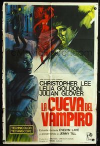 1a555 THEATRE OF DEATH Argentinean movie poster '67 Christopher Lee, really cool horror artwork!