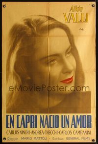 1a420 CATENE INVISIBILI Argentinean movie poster '42 great huge close up of Alida Valli!