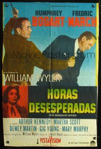 1a428 DESPERATE HOURS Argentinean movie poster '55 Humphrey Bogart, Fredric March, William Wyler