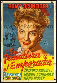 1a430 DIE DEUTSCHMEISTER Argentinean movie poster '55 great close up art of Romy Schneider!