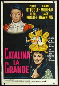 1a453 GREAT CATHERINE Argentinean movie poster '68 art of Peter O'Toole & sexy Jeanne Moreau!