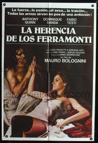 1a464 INHERITANCE Argentinean movie poster '76 Anthony Quinn & sexy Dominique Sanda!