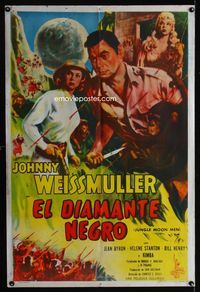 1a472 JUNGLE MOON MEN Argentinean movie poster '55 Johnny Weissmuller as Jungle Jim!