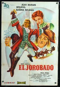 1a477 KINGS AVENGER Argentinean movie poster '60 great art of swashbuckler Jean Marais!
