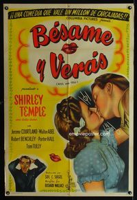 1a478 KISS & TELL Argentinean movie poster '45 Shirley Temple, Jerome Courtland