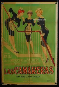 1a484 LE CAMERIERE Argentinean '59 artwork of three sexy Italian maids!