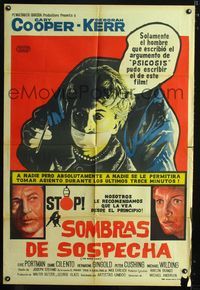 1a505 NAKED EDGE Argentinean movie poster '61 Gary Cooper, Deborah Kerr