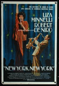 1a508 NEW YORK NEW YORK Argentinean poster '77 Robert De Niro plays sax while Liza Minnelli sings!