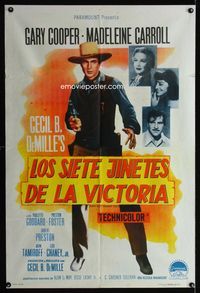 1a511 NORTH WEST MOUNTED POLICE Argentinean movie poster R50s Cecil B. DeMille, cowboy Gary Cooper!