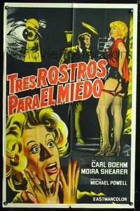 1a516 PEEPING TOM Argentinean movie poster '61 Michael Powell voyeur classic, different image!