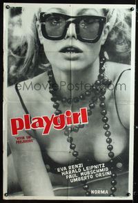 1a520 PLAYGIRL Argentinean movie poster '66 close up with sexy Eva Renzi in wild sunglasses!