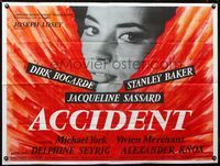 1a069 ACCIDENT British quad poster '67 Losey, written by Harold Pinter, sexy Jacqueline Sassard!