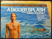 1a079 BIGGER SPLASH British quad movie poster '74 David Hockney, classic gay documentary!