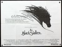 1a080 BLACK STALLION British quad movie poster '79 Carroll Ballard, great Thurston horse artwork!