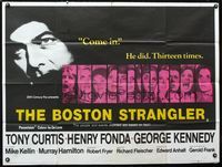 1a083 BOSTON STRANGLER British quad poster '68 Tony Curtis, Henry Fonda, he killed thirteen girls!