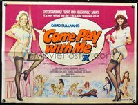 1a096 COME PLAY WITH ME British quad poster '77 art of sexiest nurse Mary Millington & Suzy Mandel!