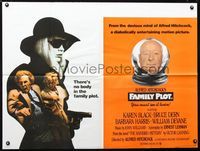 1a111 FAMILY PLOT British quad poster '76 from the mind of devious Alfred Hitchcock, Karen Black