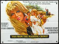 1a113 FAR FROM THE MADDING CROWD British quad '68 great Howard Terpning art of Julie Christie!