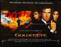 1a125 GOLDENEYE DS British quad movie poster '95 Pierce Brosnan as secret agent James Bond 007!