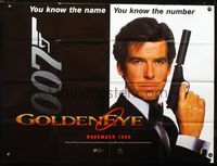 1a126 GOLDENEYE DS teaser British quad poster '95 Pierce Brosnan as secret agent James Bond 007!