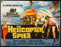 1a129 HELICOPTER SPIES British quad movie poster '67 Robert Vaughn, David McCallum, Man from UNCLE!