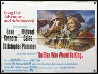1a146 MAN WHO WOULD BE KING British quad '75 artwork of Sean Connery & Michael Caine by Tom Jung!