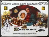 1a147 MAYERLING British quad movie poster '69 great artwork of Omar Sharif & Catherine Deneuve!