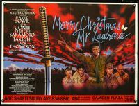 1a149 MERRY CHRISTMAS MR. LAWRENCE British quad '83 cool different art of David Bowie by Pens!
