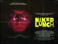 1a157 NAKED LUNCH British quad movie poster '91 David Cronenberg, Peter Weller, William S. Burroughs