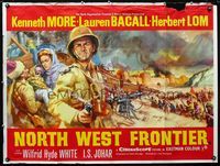 1a160 NORTH WEST FRONTIER British quad poster '60 artwork of Lauren Bacall & soldier Kenneth More!