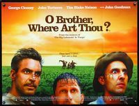1a161 O BROTHER WHERE ART THOU British quad poster '00 Coen Brothers, George Clooney, John Turturro